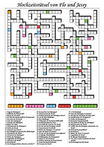 Kreuzworträtsel für Ihre Hochzeitszeitung